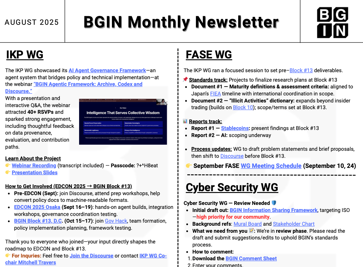 BGIN August 2025 Newsletter Now Available
